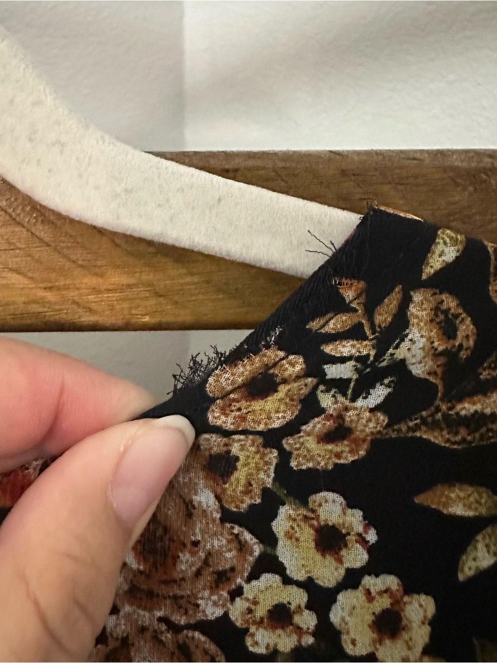Women's Floral Maxi Dress in Black and Tan - Picture 5 of 5